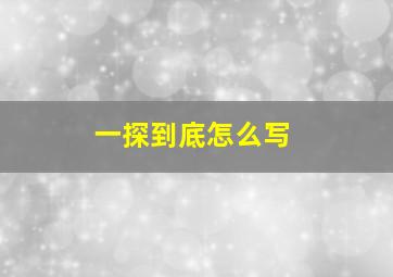 一探到底怎么写