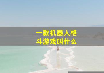 一款机器人格斗游戏叫什么