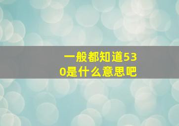 一般都知道530是什么意思吧