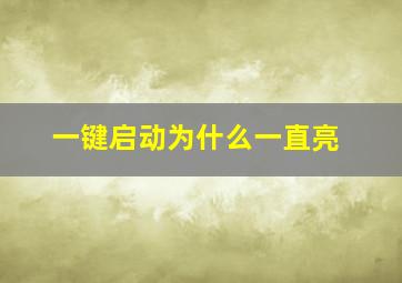 一键启动为什么一直亮