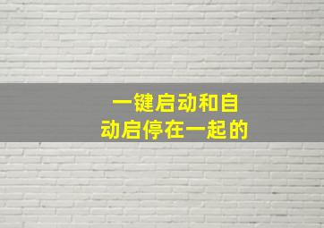 一键启动和自动启停在一起的