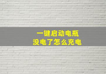 一键启动电瓶没电了怎么充电