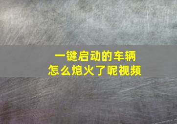 一键启动的车辆怎么熄火了呢视频