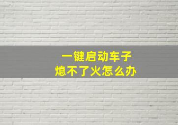 一键启动车子熄不了火怎么办