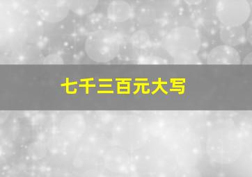 七千三百元大写