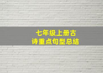 七年级上册古诗重点句型总结