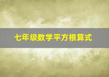 七年级数学平方根算式