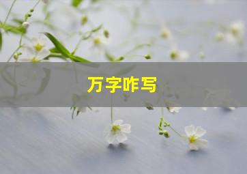 万字咋写