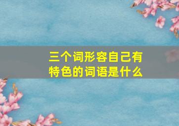 三个词形容自己有特色的词语是什么