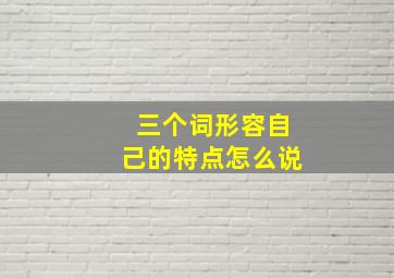 三个词形容自己的特点怎么说