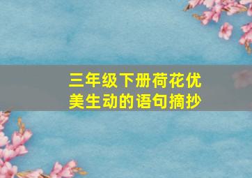 三年级下册荷花优美生动的语句摘抄