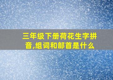 三年级下册荷花生字拼音,组词和部首是什么