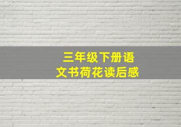 三年级下册语文书荷花读后感