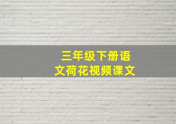 三年级下册语文荷花视频课文