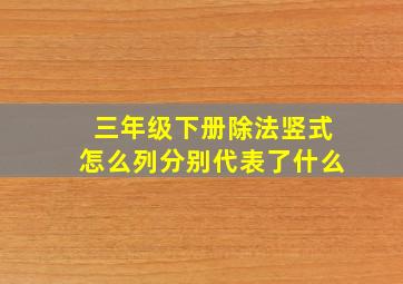 三年级下册除法竖式怎么列分别代表了什么