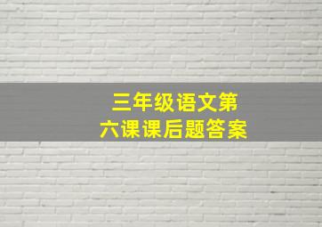 三年级语文第六课课后题答案