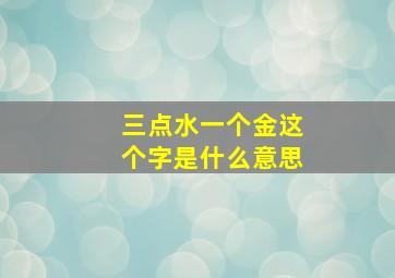 三点水一个金这个字是什么意思