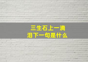 三生石上一滴泪下一句是什么