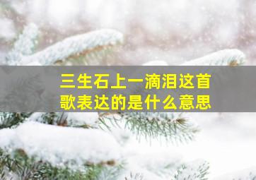 三生石上一滴泪这首歌表达的是什么意思