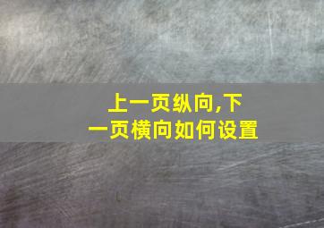 上一页纵向,下一页横向如何设置