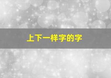 上下一样字的字