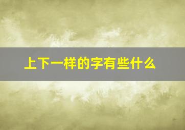 上下一样的字有些什么