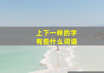 上下一样的字有些什么词语