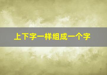 上下字一样组成一个字