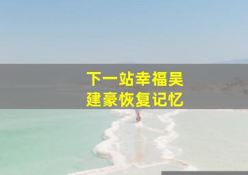 下一站幸福吴建豪恢复记忆