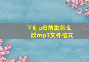 下到u盘的歌怎么改mp3文件格式