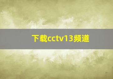 下载cctv13频道