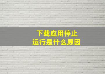 下载应用停止运行是什么原因