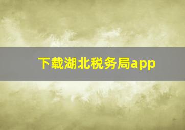 下载湖北税务局app