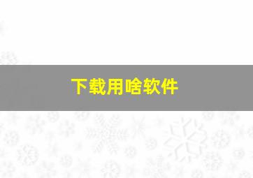 下载用啥软件