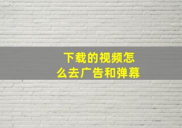 下载的视频怎么去广告和弹幕