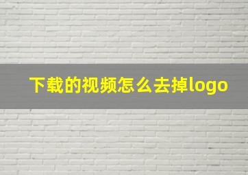 下载的视频怎么去掉logo