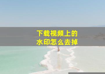 下载视频上的水印怎么去掉