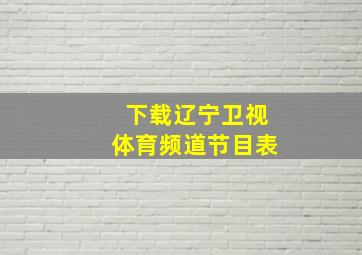 下载辽宁卫视体育频道节目表