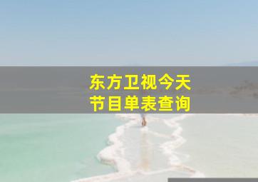 东方卫视今天节目单表查询