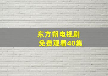 东方朔电视剧免费观看40集