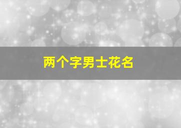 两个字男士花名