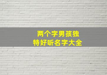 两个字男孩独特好听名字大全