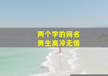 两个字的网名男生高冷无情