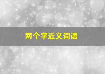 两个字近义词语