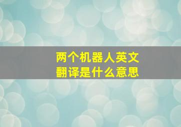 两个机器人英文翻译是什么意思