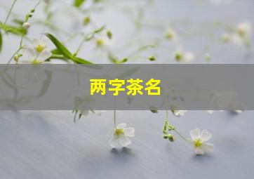 两字茶名