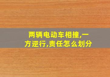 两辆电动车相撞,一方逆行,责任怎么划分