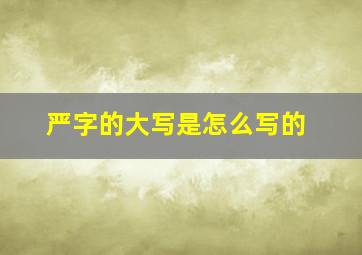 严字的大写是怎么写的