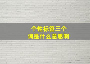 个性标签三个词是什么意思啊