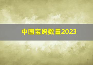 中国宝妈数量2023